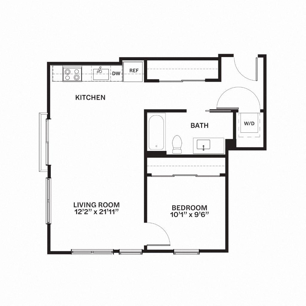 C28 Floor Plan at Corner 63 Apartments in Seattle, Washington